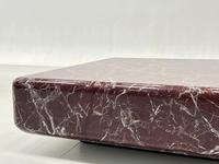 Table basse en marbre Rosso Levanto de luxe, table centrale carrée moderne à profil bas pour salon