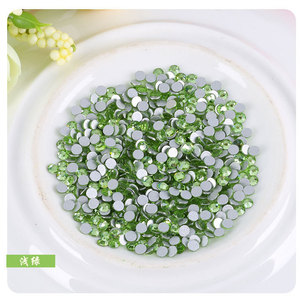 Strass en verre cristal à dos plat ronds 2D bleus scintillants pour décoration d'ongles, accessoires DIY, vente en gros - Product Image 2