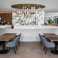 Lustre moderne pour restaurant et bar, éclairage d'escalier moderne, décoration artistique, tube en verre, lumière LED, lustre