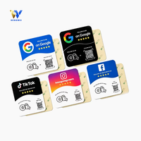 Support de bureau en acrylique de 12 cm, compatible NFC NTAG213 pour cartes de visite, lecture sans contact 13,56 MHz, QR, OEM/ODM