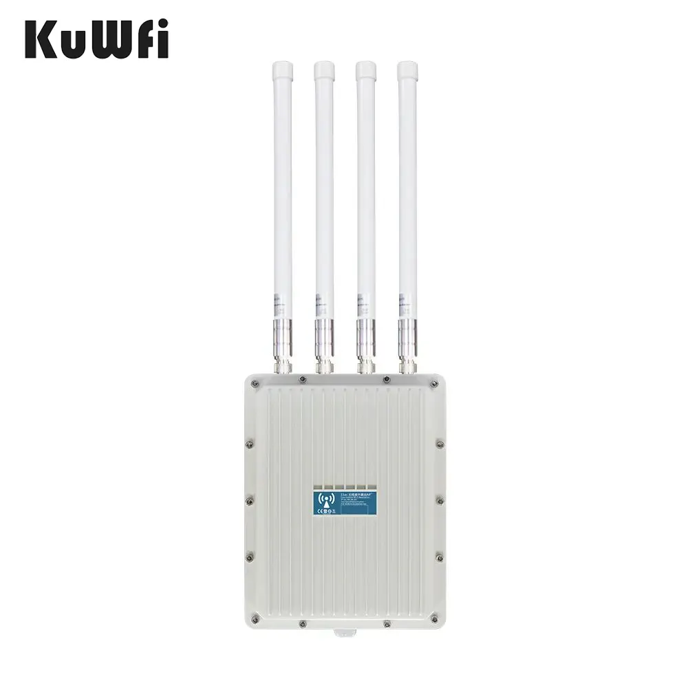 Nouveau design KuWFi gigabit wan 11ac Wi-Fi6 1800Mbps, point d'accès sans fil double bande pour l'extérieur avec Chipset MTK