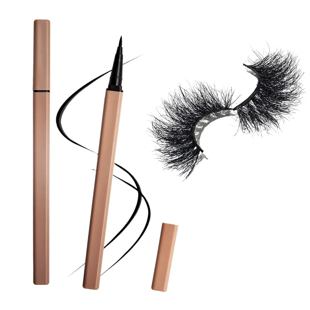 Neues Produkt Eyeliner kosmetische Wimpern ohne Kleber flüssiger Eyeliner-Stift wasserfest schwarz und dunkel kaffeebraun 100 Stück