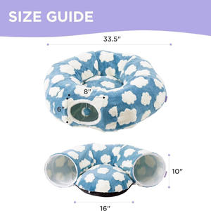 Özel katlanabilir kedi köpek matkap delik tünel oyuncak kare kedi Donut oyun tünel kadife pazen <span class=keywords><strong>Pet</strong></span> katı desen OEM - Product Image 3