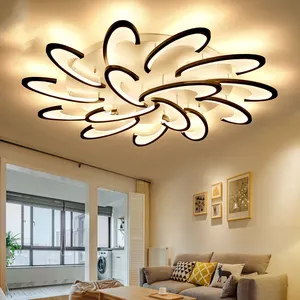 샹들리에 제조 업체 도매 Dimmable 원격 제어 현대 빛 럭셔리 꽃 모양 디자인 LED 호텔 로비 천장 램프