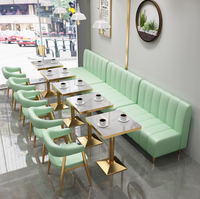 Ensemble de meubles de restaurant occidental minimaliste de haute qualité chaises de table à manger en cuir doré à cadre en métal moderne pour café