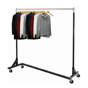 Hot Bán Thanh Duy Nhất May Hiển Thị Giá Kim Loại Quần Áo Rack Với 4 Bánh Xe Cho Treo Quần Áo Cho Cửa Hàng Hiển Thị - Product Image 1