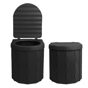 Toilette d'urgence pliable portable pour adultes/enfants avec couvercle et porte-<span class=keywords><strong>papier</strong></span> pour le <span class=keywords><strong>camping</strong></span>, la voiture et la randonnée - Product Image 3