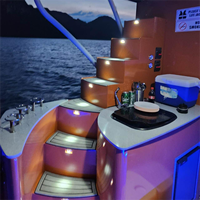 Bateau ponton de luxe à deux étages de 30 pieds, design tout-en-un 2026, avec éclairage LED sur le pont et salle de bain pour les pêches en famille et les fêtes