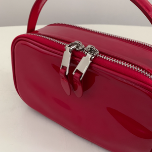 Sac à cosmétiques en cuir miroir PU sacs de maquillage étanches Double poches à glissière sac de rangement cosmétique pour femmes hommes voyage plage - Product Image 4