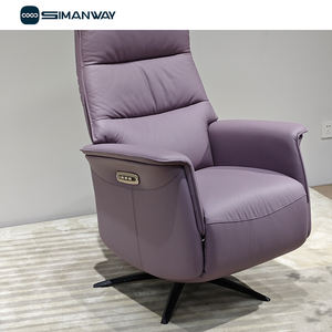 كرسي استرخاء كهربائي دوار بمقعد واحد من الجلد الأصلي بتصميم عصري مع شحن USB، متوفر بالجملة - Product Image 2