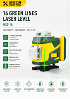 Niveau laser vert XINJUN MX3-16 à 5 lignes, auto-nivelant 360°, portée 1m, pour projets industriels et bricolage, 2 batteries incluses (avec image)