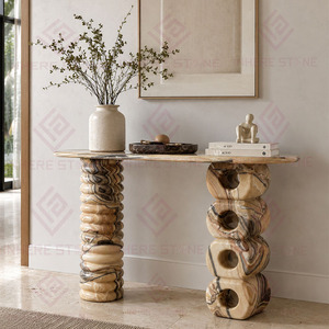 Meubles de maison de luxe sur mesure, table <span class=keywords><strong>murale</strong></span>, design personnalisé, <span class=keywords><strong>console</strong></span> d'<span class=keywords><strong>entrée</strong></span>, table d'<span class=keywords><strong>entrée</strong></span> en onyx naturel - Product Image 6