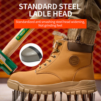 Bottes de sécurité d'hiver pour hommes, embout en acier, anti-écrasement, anti-perforation, résistantes à l'usure, confortables toute la journée, chaussures de travail