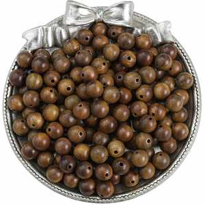 50 perles rondes en bois de 8 mm, couleurs assorties, pour artisanat DIY, bracelets, en bois de thuya, bois de santal, bois de poirier noir birman - Product Image 6