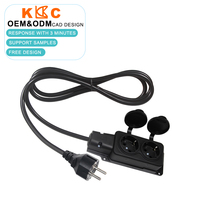 Extensor de Enchufe de Pared Europeo, Divisor de Enchufe Schuko, Adaptador de Enchufe de 220V, Regleta de Alimentación Eléctrica, Extensión de Enchufe de Corriente de 16A
