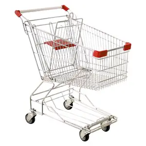 Shopping Cart Trolley Factory Wholesale Supermarket Light Weight Shopping Trolley Hand Steel Metal Cart With 4 Wheel Customized For Shop