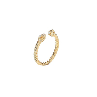 Gemnel 925 Anillo de plata esterlina Eternity Band Ajustable Twist Diamond