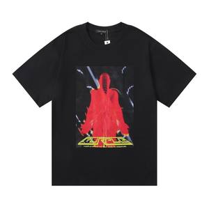 FloralCharm أعلى جودة مصمم الأرجواني بأكمام قصيرة القطن زوجين الصيف تي شيرت - Product Image 3