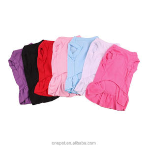 <b>Teddy</b> Cat Dog Clothes Sleeveless Solid Plain Pet Puppy T Shirt Skirt Breathable Summer Dress XS-3XL - Product Image 2