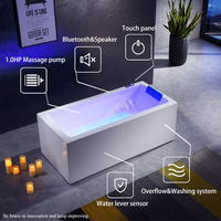Nouvelle baignoire autoportante de luxe Hesperu XR-8004 en acrylique moderne, blanche, avec fonction massage, pour usage hôtelier, avec drain.