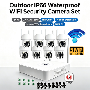 Système de caméra de sécurité WiFi TSEye avec vision nocturne couleur, 8 canaux, 2MP, 3MP, 5MP, étanche IP66, détection de mouvement, alarme, kit NVR CCTV - Product Image 1