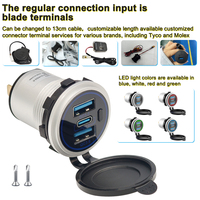 Cargador de Coche USB C de Aleación de Aluminio Personalizado, 24V, Carga Rápida Dual 3.0, USB A, 36W, PD3.0, Tipo C, 24V, Puerto USB, Enchufe para Coche