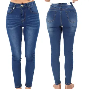 High Waist Stretch Lady Jeans Push Up Leggings Slim Pockets Button Pencil Sexy Jeans Skinny Women Custom Denim Pants