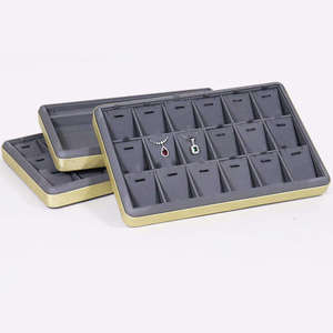 Luxury Stackable Jewellery Display Trays Display Ring Earrings <b>Bracelet</b> Necklace Pu <b>Leather</b> Jewelry Tray - Product Image 1