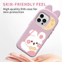Coque de téléphone HGD en silicone 3D motif lapin de dessin animé, étanche et anti-chute, pour iPhone 15 Pro – Vente chaude