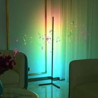 Lampadaire moderne décoratif en métal télécommandé avec application intelligente Lampadaire d'angle LED avec trépied RVB