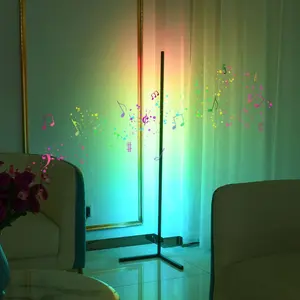 Decorative Modern Smart App Remote Control Metal Floor Lamp RGB Tripod LED Corner Floor Lamp