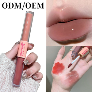 OEM/ODM Novedad Brillo Labial y Iluminador de Doble Punta 2 en 1, Barra Labial Mate de Larga Duración, Resistente al Agua y a las Manchas, Personalizable - Product Image 1