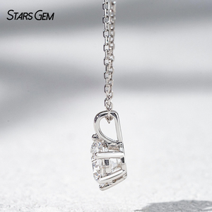 Starsgem 18K Solid Gold 6 Prong 1ct Round Cut Lab Diamond Solitaire Pendant <b>Necklace</b> 40+5cm Yellow White Gold <b>Necklace</b> For Women - Product Image 3