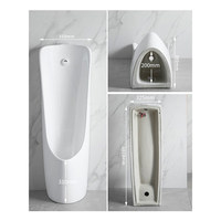 Urinoir autoportant en céramique à capteur, cuvette d'urinoir automatique à poser au sol pour projets hôteliers et toilettes publiques, équipement sanitaire