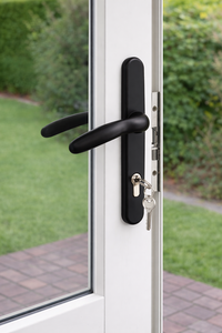 Poignée de <span class=keywords><strong>porte</strong></span> extérieure silencieuse en aluminium anodisé mat imperméable <span class=keywords><strong>pour</strong></span> chambre à coucher, 85 mm, noire, minimaliste, avec serrure, <span class=keywords><strong>pour</strong></span> <span class=keywords><strong>porte</strong></span> intérieure en <span class=keywords><strong>PVC</strong></span> - Product Image 6