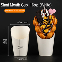 MOQ 100 pièces Gobelets en carton kraft inclinés de 16 oz pour frites, coupes à rouleaux d'œufs jetables, coupes à glace, contenants pour poulet frit