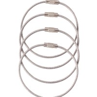 Porte-clés en acier inoxydable 304 avec câble métallique recouvert, alliage de zinc, verrouillage à vis, multi-usages, étanche, anti-corrosion