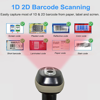 Escáner de Códigos QR Portátil EDOO W48 con Interfaz USB/RS232, Lector de Códigos de Barras Inalámbrico para Supermercados y Tiendas