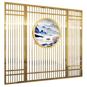 EX100 Modern Art-Themed Indoor Stainless Steel Screen Partition Unique Laser Cut Design Multi-Functional Durable <b>Room</b> <b>Divider</b> - Product Image 1