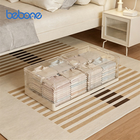 Boîtes de rangement pliables en plastique avec couvercles, conteneurs de rangement sous le lit avec roulettes