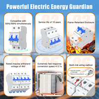 WZOODQ B6-125 CE AC Type C 230V/400V 1P 2P 3P 4P 6KA AC MCB 80A 100A 125A 1P 2P 3P 4P Mini disjoncteur