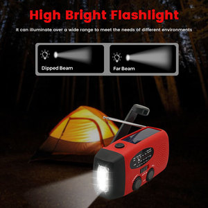 <span class=keywords><strong>Radio</strong></span> Cuaca Tenaga Surya dan Engkol Tangan, Power Bank <span class=keywords><strong>Darurat</strong></span> Indoor Outdoor 2000mAh, <span class=keywords><strong>Radio</strong></span> AM/FM NOAA <span class=keywords><strong>dengan</strong></span> Senter LED SOS, Tipe-C - Product Image 2