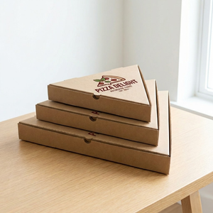 Boîte à pizza portable, prix d'usine, bonne qualité, écologique, recyclable, carton ondulé, taille personnalisée, triangle, tranche, qualité alimentaire - Product Image 3