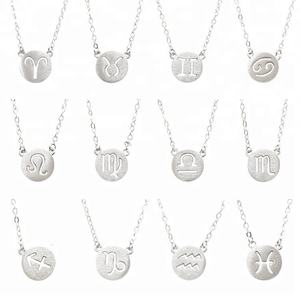 Set di Collane Personalizzate con Ciondolo Zodiacale per Ragazze e Donne, Collane Geometriche in Oro, GTC Fatte a Mano, Fluttuanti in Argento 925 - Product Image 5