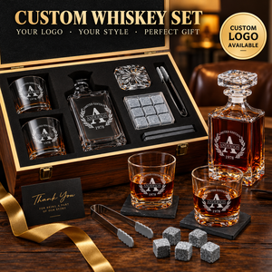 Personal isierte Whisky Dekan ter Set mit hölzernen Geschenk box benutzer definierte Geschenke für Freunde, Väter, Ehemänner, <span class=keywords><strong>Bestman</strong></span> - Product Image 4