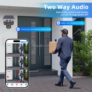 Hongnaer 12MP 3 Lens güneş enerjisi kablosuz gözetim Video PTZ kamera Pro Pro WiFi 4G Sim kart güvenlik <span class=keywords><strong>CCTV</strong></span> 4G güneş kamera - Product Image 4