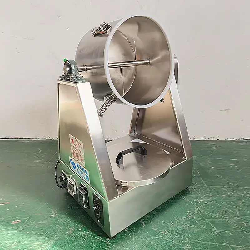Seasoning tumbler double cone mixer with oil spray system