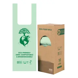 Custom Eco-Friendly Bio Degradable Dog Bags Cornstarch Earth Compostable Biodegradable Poop Bags For Pet Poop