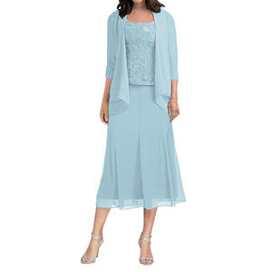 <span class=keywords><strong>Robe</strong></span> de Cérémonie/<span class=keywords><strong>Mère</strong></span> de la Mariée en Mousseline Longueur Cheville, Coupe Trapèze, pour Invitée de <span class=keywords><strong>Mariage</strong></span>, avec Veste - Product Image 5