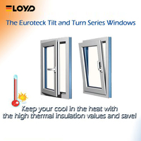 Eloyd Fenêtres à battants minces en aluminium de haute qualité Ouragan Impact Tilt Turn Glass Steel Swing Open Louver Curtain Villas Houses